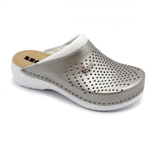 leon damen lederclogs 3400 champagne