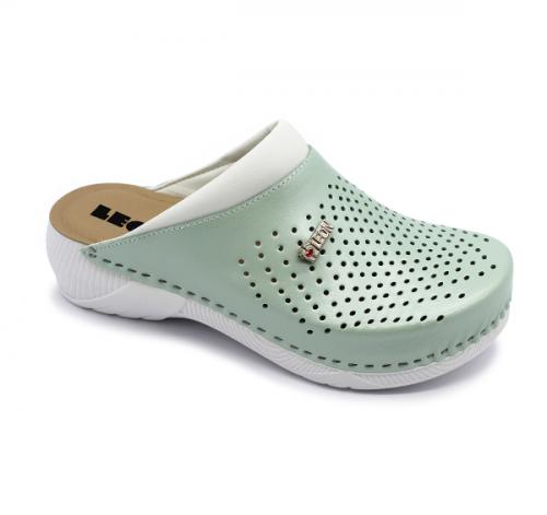 leon damen lederclogs 3400 türkis